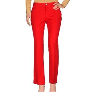 GUCCI red fine drill silk/wool stretch pant